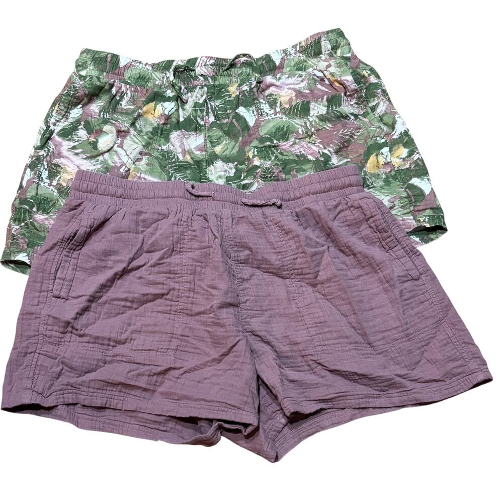 Columbia Holly Hideaway Breezy Shorts Women's XXL 2 Pair Pink + Multicolor L5"